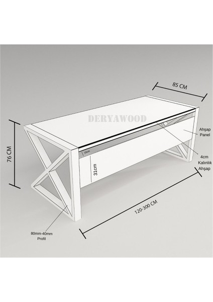 Silver Ahşap Ofis Masası 160X85X76 C-Ön Ahşap