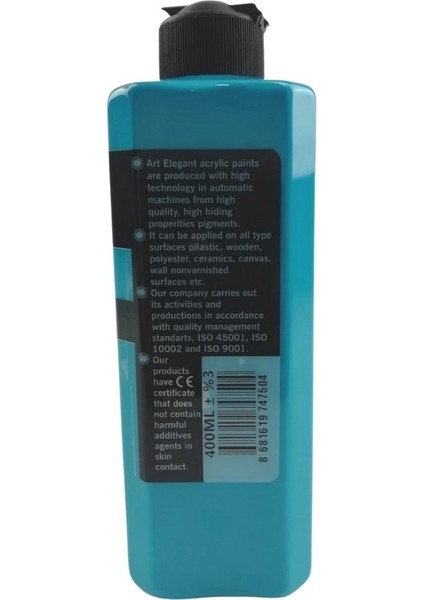 Art Elegant Akrilik Boya 400ML ACR-590 Turkuaz
