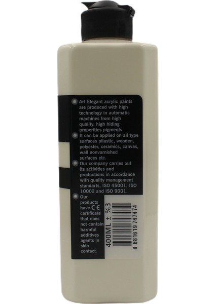 Art Elegant Akrilik Boya 400ML ACR-170 Kemik Beyaz