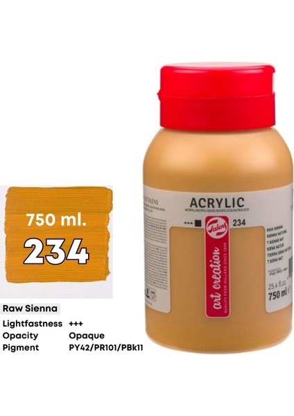 Akrilik Boya 750ML 234 Raw Sienna