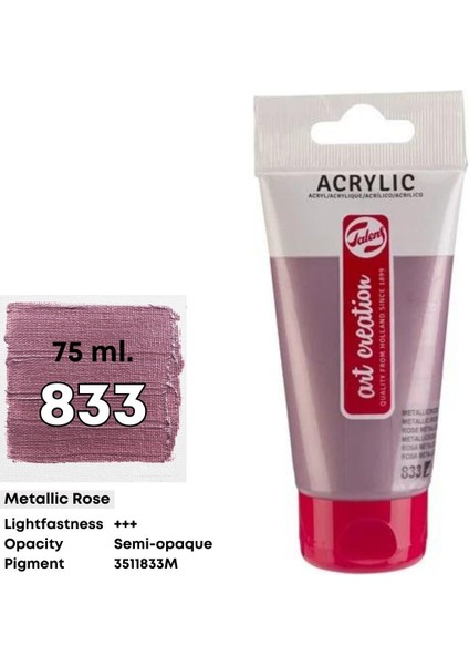 Akrilik Boya 75ML 833 Metallic Rose