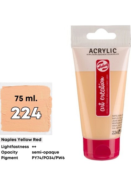 Akrilik Boya 75ML 224 Naples Yellow Red