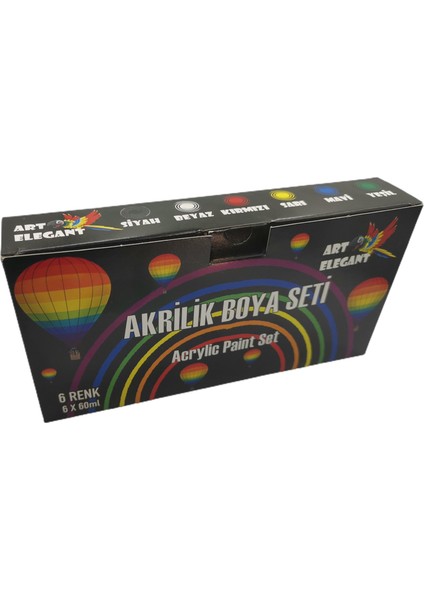 Art Elegant 6 Renk Akrilik Boya 60 ml