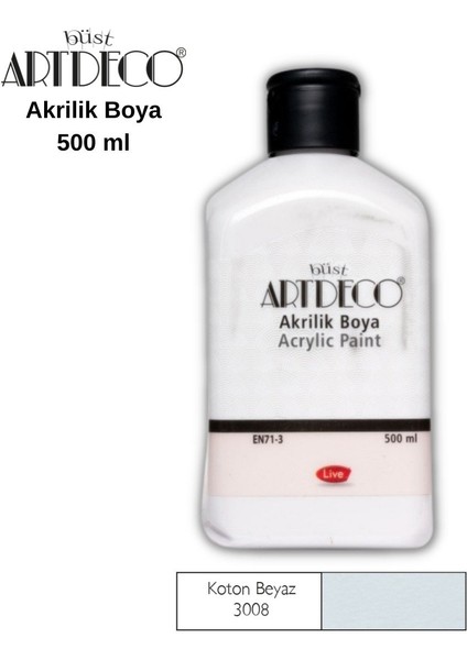 Akrilik Boya 500ML 3008 Koton Beyaz