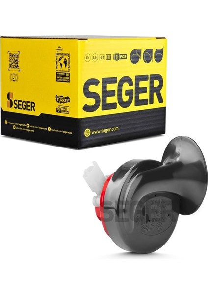 SEGER-60B Salyangoz Korna 12V (Dadat) , Kalın Ses, Sıcma 3 Soket (Peugeot , Citreon)