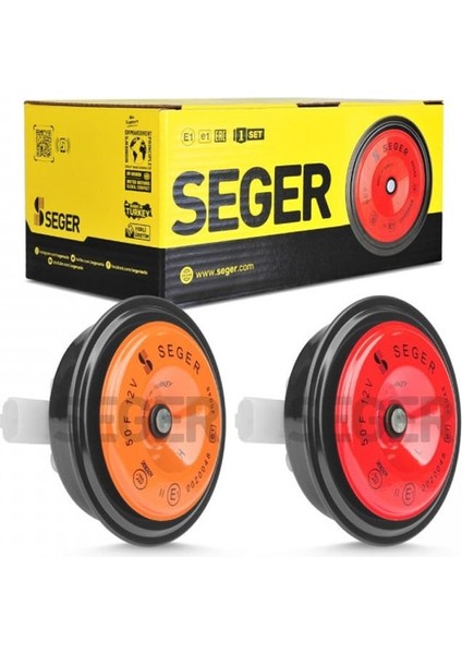 SEGER-50F Midi Disk Korna 12V (Didit), Kalın - Ince Ses Takım , Sıcma 3 Soket (Peugeot, Citroen)