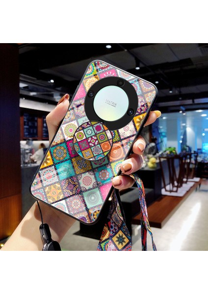 Honor X9A 5g Çiçek Deseni Kickstand Telefon Kılıfı Pc+Tpu+Temperli Cam Anti Damla Anti Damla Kapak (Yurt Dışından) modelleri