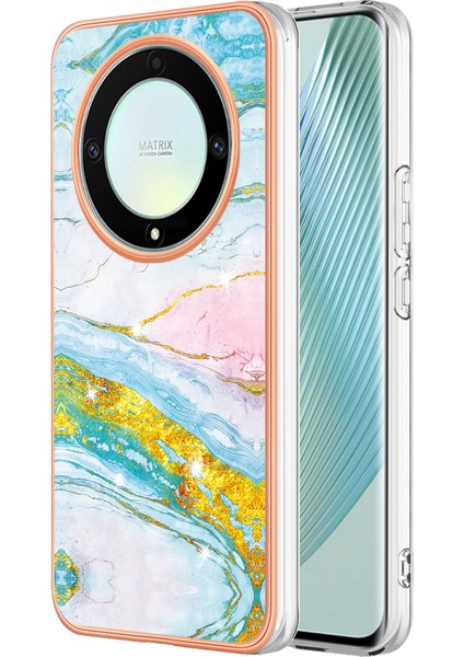 Honor X9A 5g / Magic5 Lite 5g / X40 5g Mermer Desen Telefon Kasası, Elektrokaplatma Yumuşak Tpu Imd Kapak (Yurt Dışından)