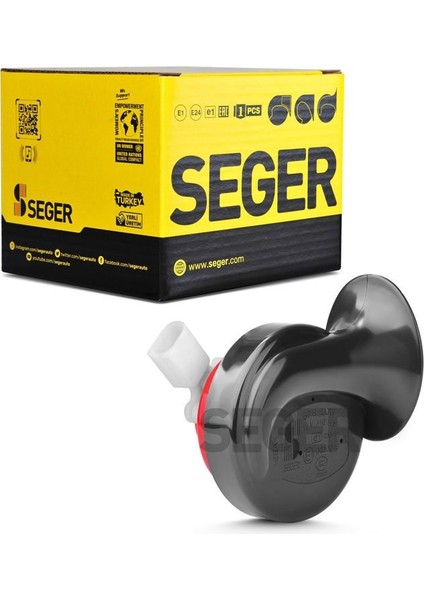 SEGER-60B Salyangoz Korna 12V (Dadat), Kalın Ses , Fcı Soket (Vw, Audi, Skoda, Seat, Mercedes)