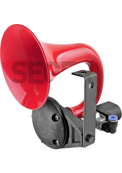 SEGER-80JH Tek Boynuz Havalı Korna 12V (Unıchorn), Kırmızı Plastik Borulu