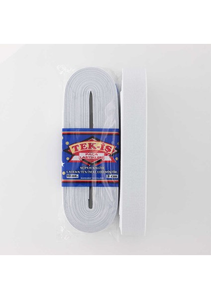 Paça Lastikleri 3CM.10M. Beyaz 3 Adet