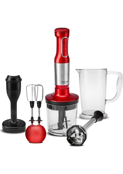 Mastermaid Prosteel Uzun Blender Ayaklı 6 Bıçaklı Blender Seti Red Inox 2000 W