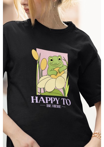 Frog Happy To Be Here Tişört