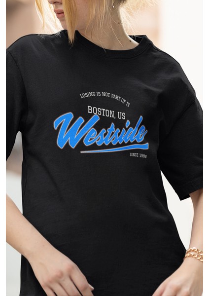 Westside Mavi Baskılı Tişört