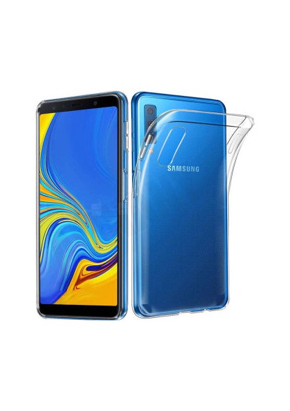 Samsung Galaxy A7 2018 Süper Silikon Lüx Korumalı Şeffaf Kılıf