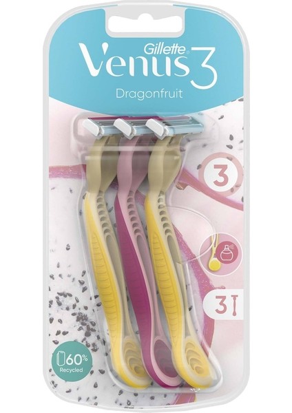 Gillette Venus Dragonfruit Tıraş Bıçağı 3'lü