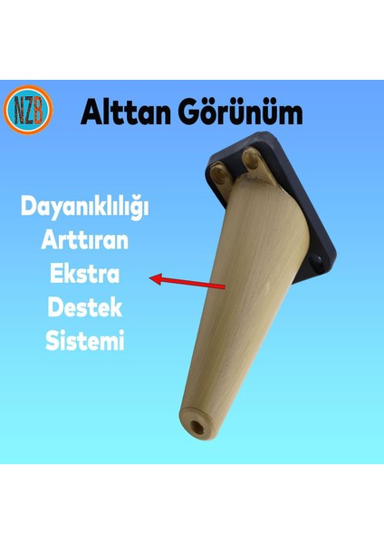 Mobilya Kanepe Sehpa Tv Ünitesi Koltuk Ayağı 16 cm Kahverengi Baza Ayak indirimleri