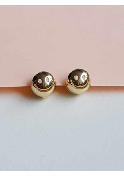 Gold Smiley Top Küpe