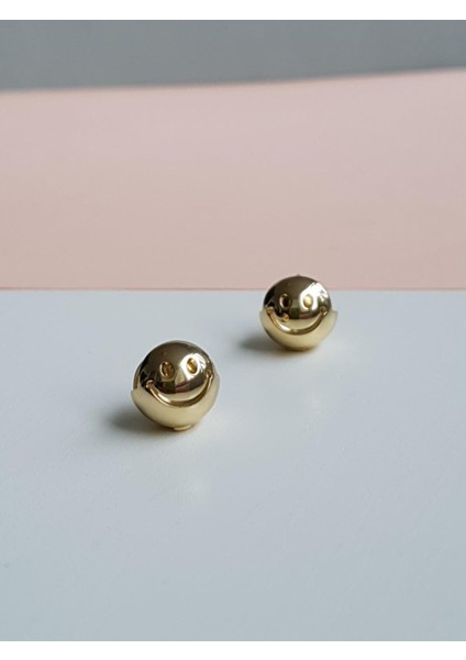 Gold Smiley Top Küpe