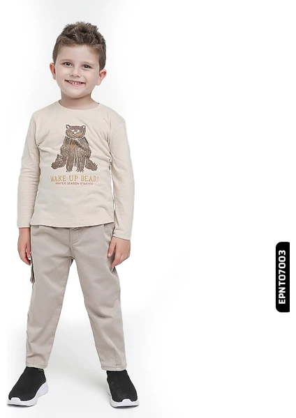 Xo Kids Erkek Pantolon 1-4 Yaş  0022008 EPNT07003 Taş