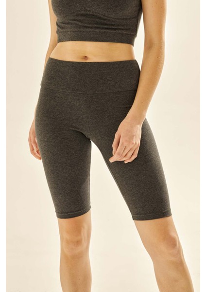 Kadın Pamuklu Diz Üstü Bisikletçi Tayt