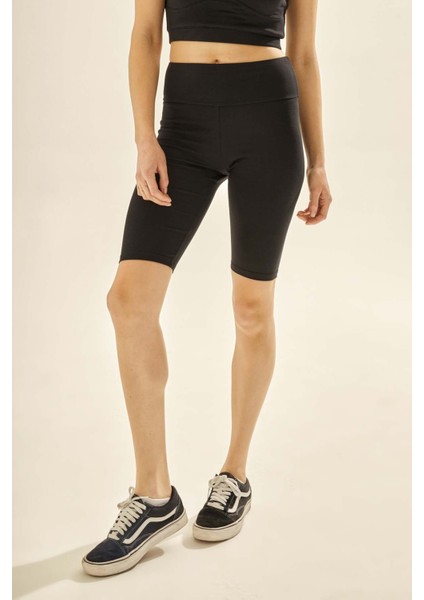 Kadın Pamuklu Diz Üstü Bisikletçi Tayt indirimleri