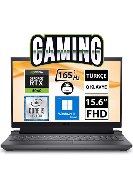 G15 5530 G55302401017H04 I9-13900HX 64GB 1tbssd RTX4060 15.6" Fullhd W11H Taşınabilir Bilgisayar