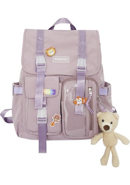 Çok Bölmeli Büyük Kapasiteli Sırt Çantası - Mor (Yurt Dışından)