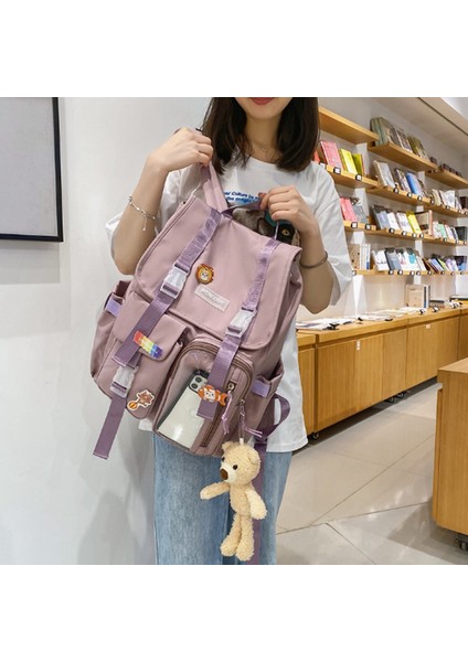 Çok Bölmeli Büyük Kapasiteli Sırt Çantası - Mor (Yurt Dışından) fiyatları