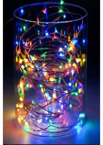Pilli Renkli Peri Led Işık Dekoratif Aydınlatma 5 Metre RGB Led (3791)
