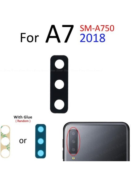 Samsung Galaxy A7 A750 2018 Arka Kamera Camı Lens Yapışkanlı