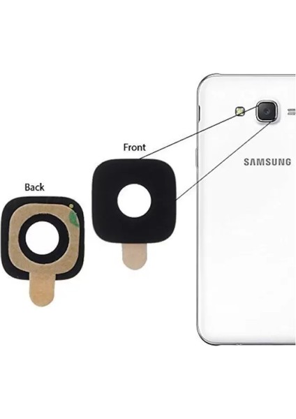 Samsung Galaxy J7 J700 Arka Kamera Camı Lens Yapışkanlı