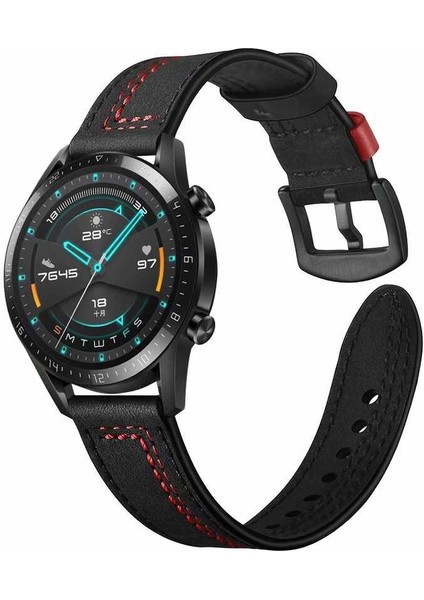 Samsung Gear S3 / S3 Frontier Saat Kordonu Hakiki Deri Orijinal Dikişli Kordon Kayış Strap