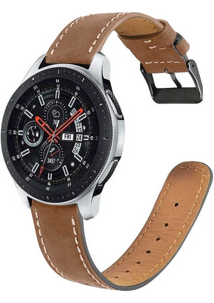 Huawei Watch Gt 46MM / Gt2 46MM / Gt2 Pro Saat Kordonu Hakiki Deri Tokalı Kordon Kayış Strap