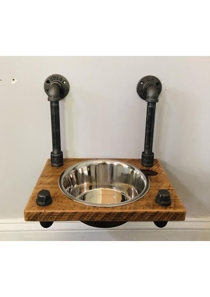 Dekoratif Borudan Kedi Köpek Mama Standı