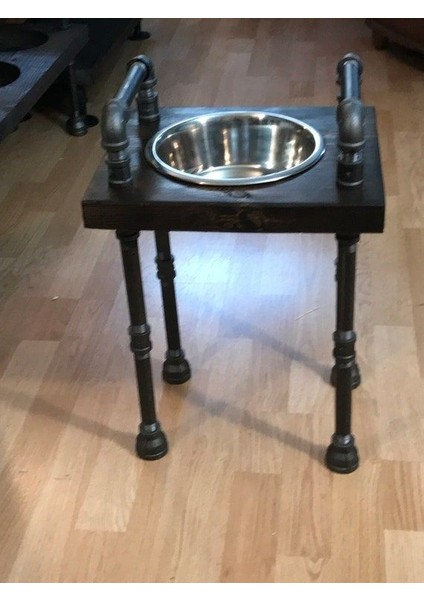 Dekoratif Borudan Kedi Köpek Mama Standı