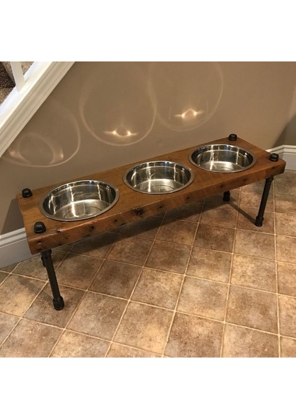 Dekoratif Borudan Kedi Köpek Mama Standı