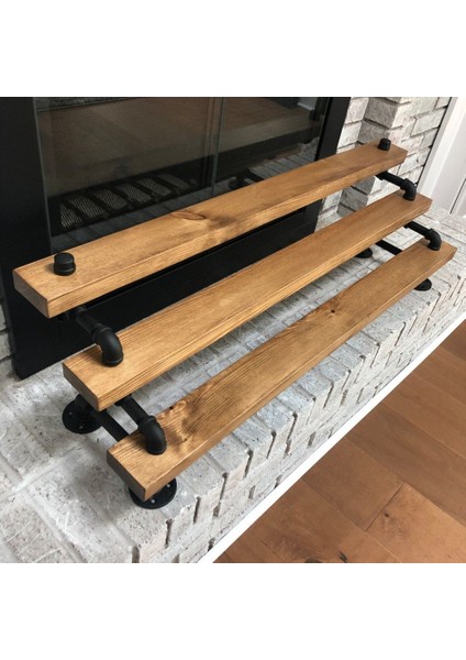 Dekoratif Borudan Raf ve Ayakkabılık 125 cm