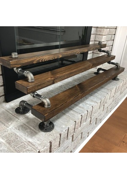 Dekoratif Borudan Raf ve Ayakkabılık 125 cm