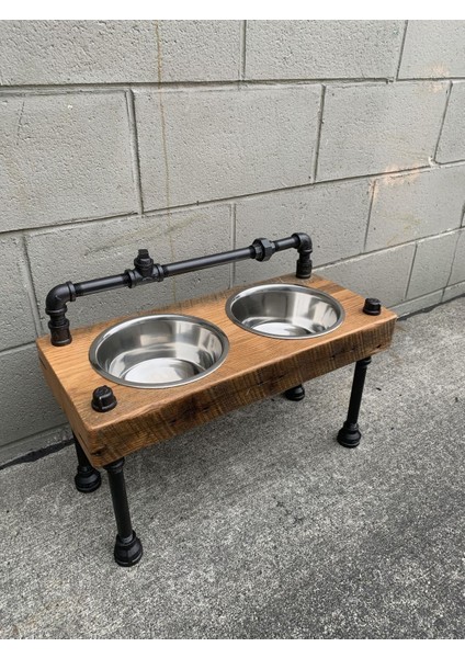 Dekoratif Borudan Kedi Köpek Mama Standı
