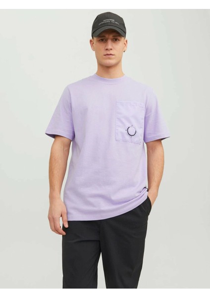 Jcowater Overlay Tee Ss Crew Neck Erkek Tişört Lila 12235293 Lila - Xl