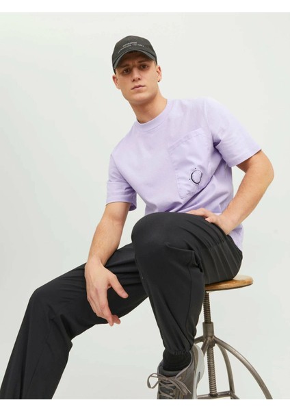Jcowater Overlay Tee Ss Crew Neck Erkek Tişört Lila 12235293 Lila - Xl