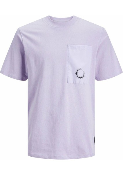 Jcowater Overlay Tee Ss Crew Neck Erkek Tişört Lila 12235293 Lila - Xl