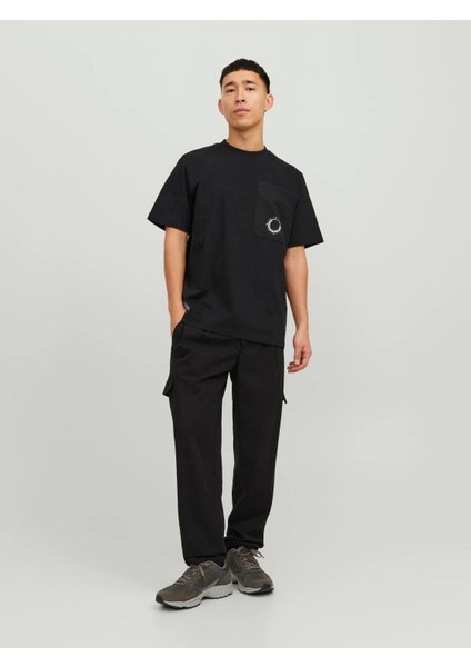 Jcowater Overlay Tee Ss Crew Neck Erkek Tişört Siyah 12235293 Siyah - S