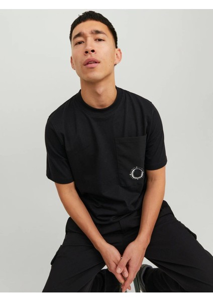 Jcowater Overlay Tee Ss Crew Neck Erkek Tişört Siyah 12235293 Siyah - S
