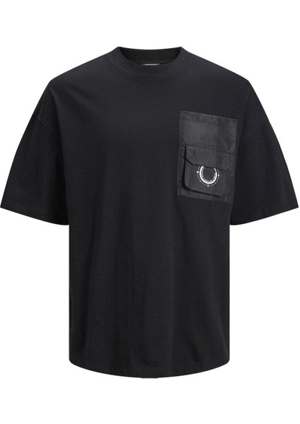 Jcowater Overlay Tee Ss Crew Neck Erkek Tişört Siyah 12235293 Siyah - S