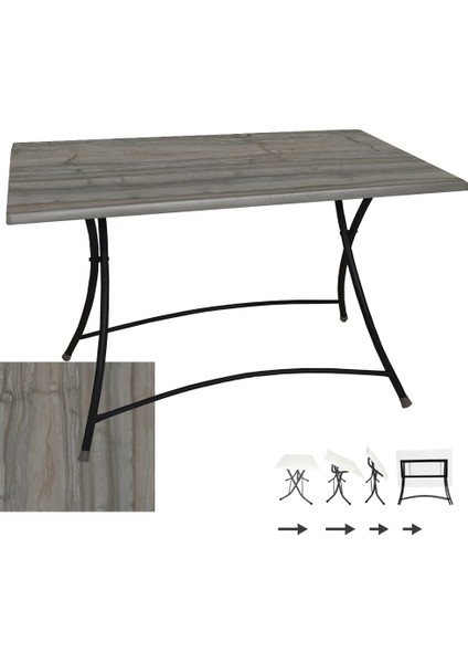 Modern Katlanır Werzalit Tabla Masa (80X120) - Magma