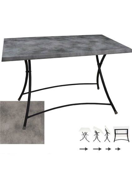 Modern Katlanır Werzalit Tabla Masa (70X120) - Copperfield