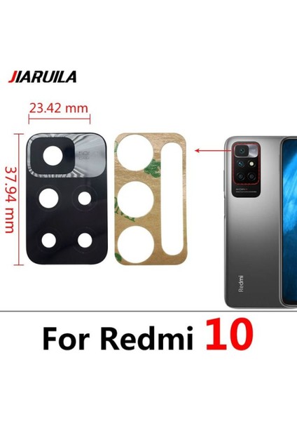 Xiaomi Redmi 10 Arka Kamera Camı Lens Yapışkanlı
