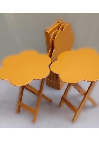 Çanta Zigon Sehpa Papatya Dörtlü Model Ahşap Mdf Hardal Renk Uyumu El Yapımı fırsatları